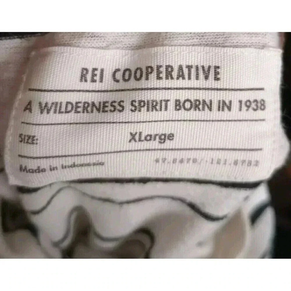 REI White and Black Striped Short Sleeve Tee - Picture 3 of 4